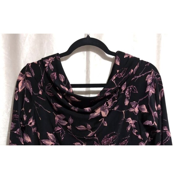 JBS LTD Top Metallic Pink Sparkle Cowl Neck/Back Vintage Size XL Holiday Festive - Picture 11 of 16